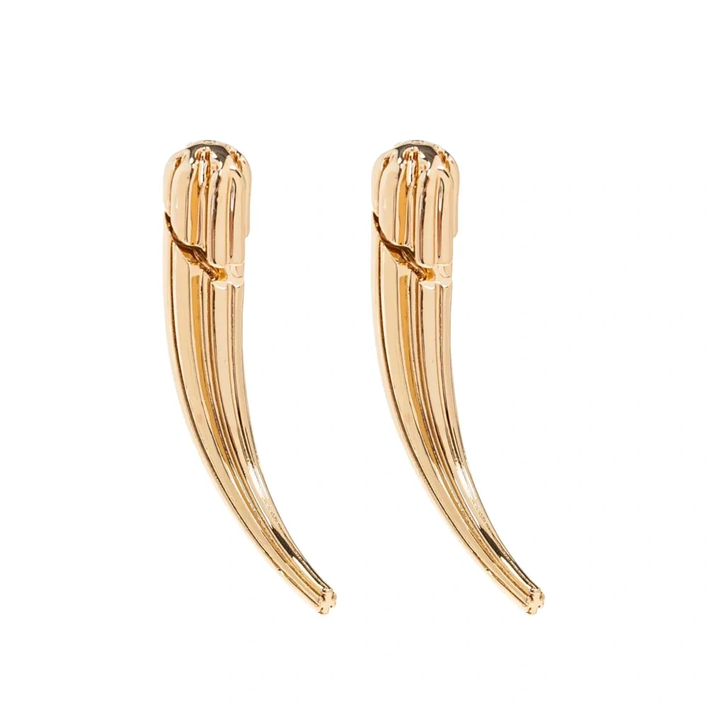 Серьги-когти с рифленой поверхностью