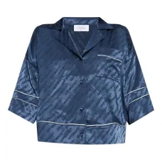 Атласная рубашка с логотипом