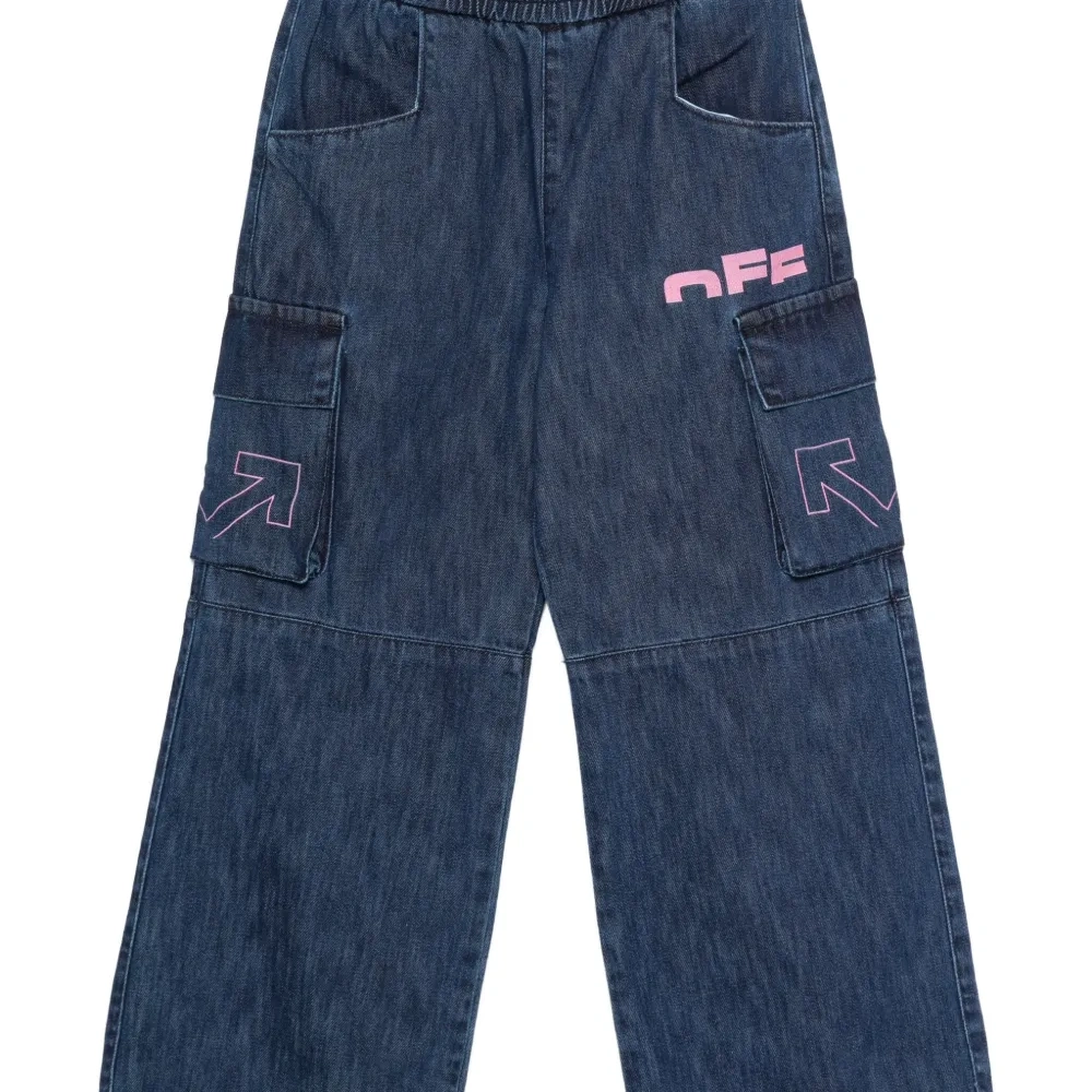 Брюки-карго с принтом и эластичным поясом