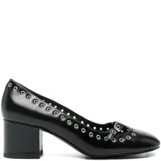 Туфли на блочном каблуке с люверсами