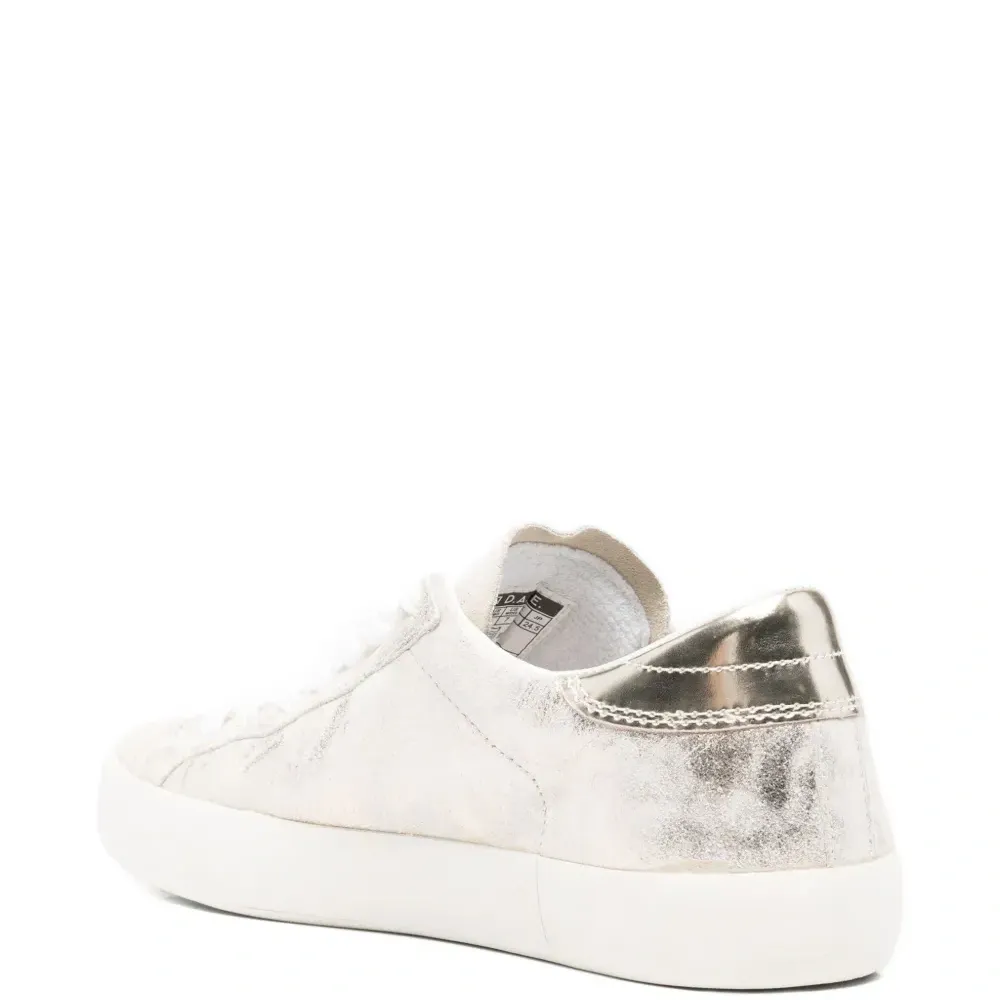 Кожаные кроссовки с металлическим эффектом