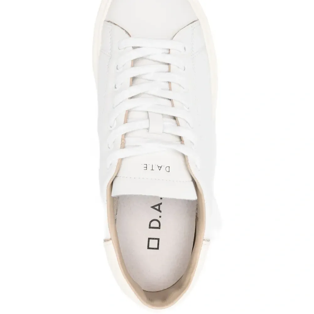 Кожаные кроссовки с круглым носом