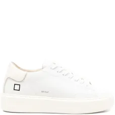 Кожаные кроссовки с круглым носом