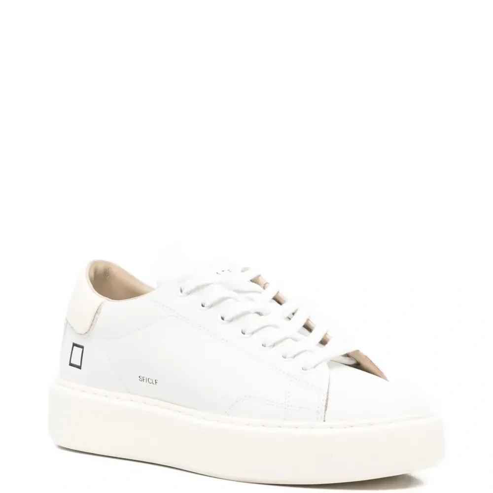 Кожаные кроссовки с круглым носом