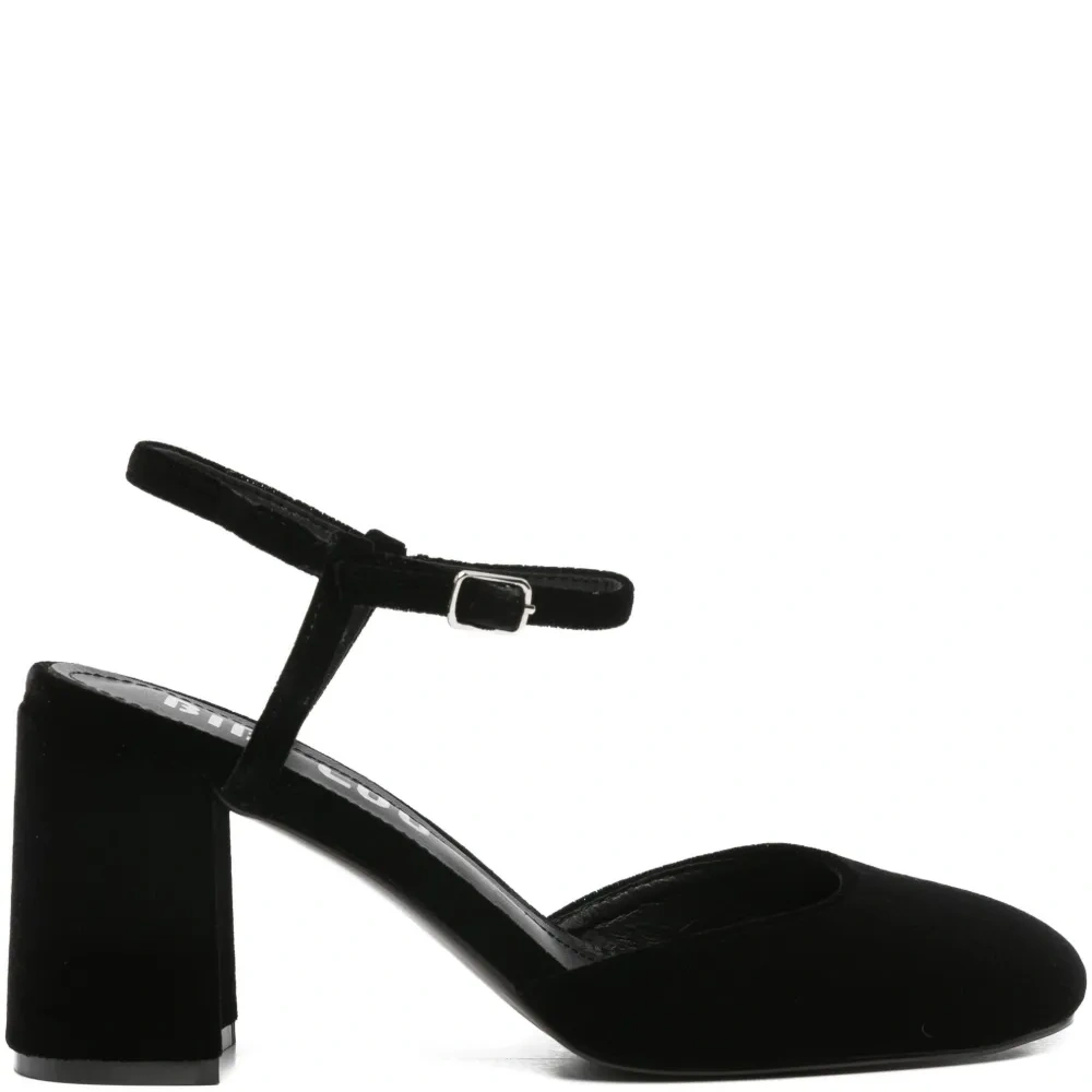 Туфли-лодочки на устойчивом каблуке 80 мм с ремешком на щиколотке