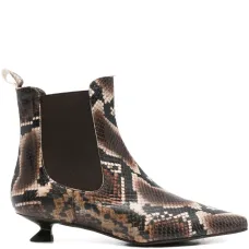 Сапоги с заострённым носком под змеиную кожу