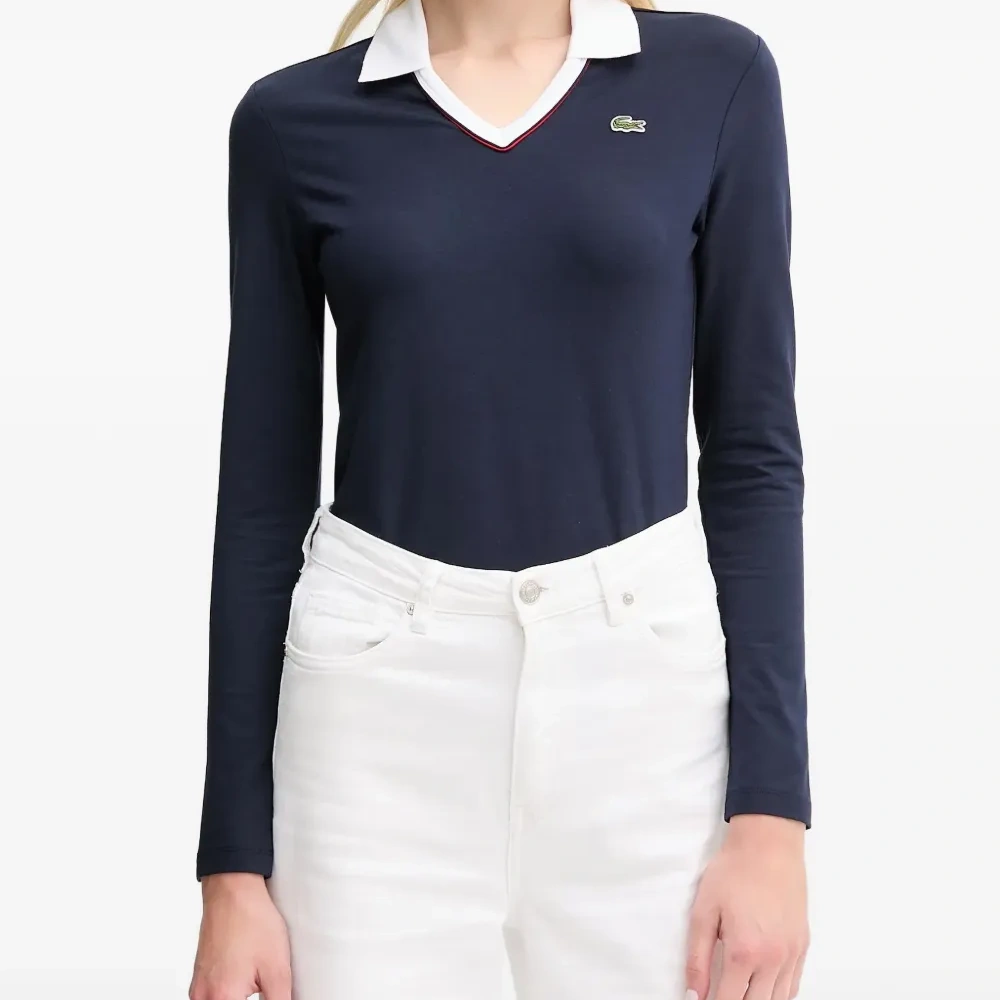 Топ с V-образным вырезом и воротником