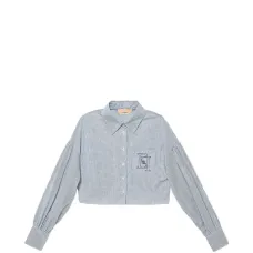 Рубашка с полосатой вышивкой