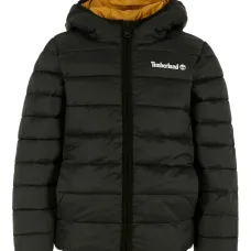 Стеганая куртка с капюшоном и логотипом Стеганая куртка с капюшоном и логотипом