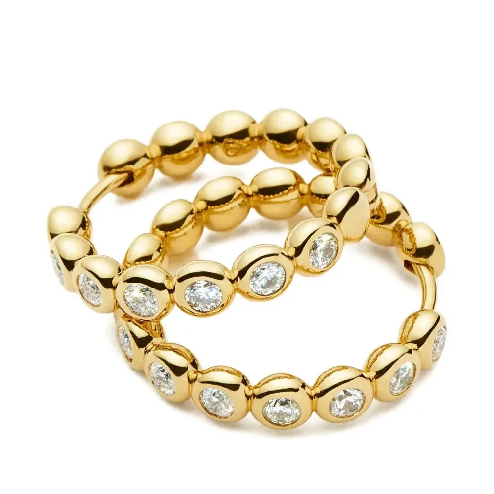 Серьги-кольца с бисером