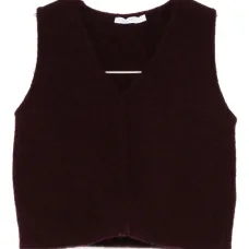 Вязаный топ с V-образным вырезом