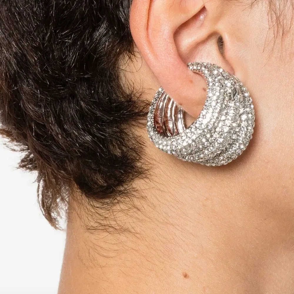 Серьга с кристаллами