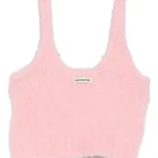 Вязаный топ с нашивкой-логотипом