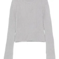 Вязаный свитер с круглым вырезом