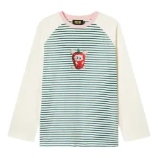 Полосатый топ с принтом в виде клубники