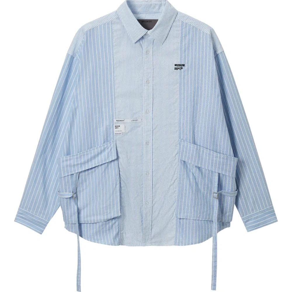 Рубашка с полосатыми вставками