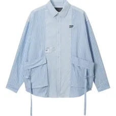 Рубашка с полосатыми вставками