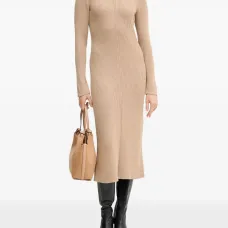 Платье миди в рубчик