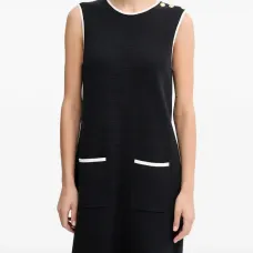 Платье мини с карманами и пуговицами