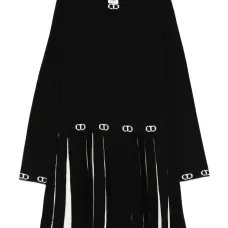 Платье с плиссированным подолом и логотипом