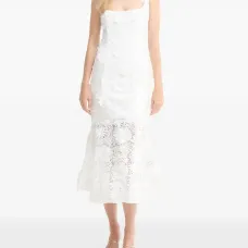 Платье миди с цветочным кружевом