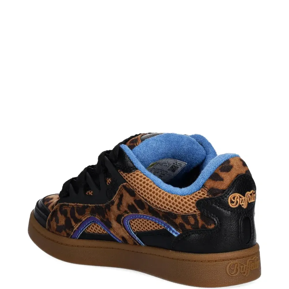 Кроссовки на шнуровке с леопардовым принтом