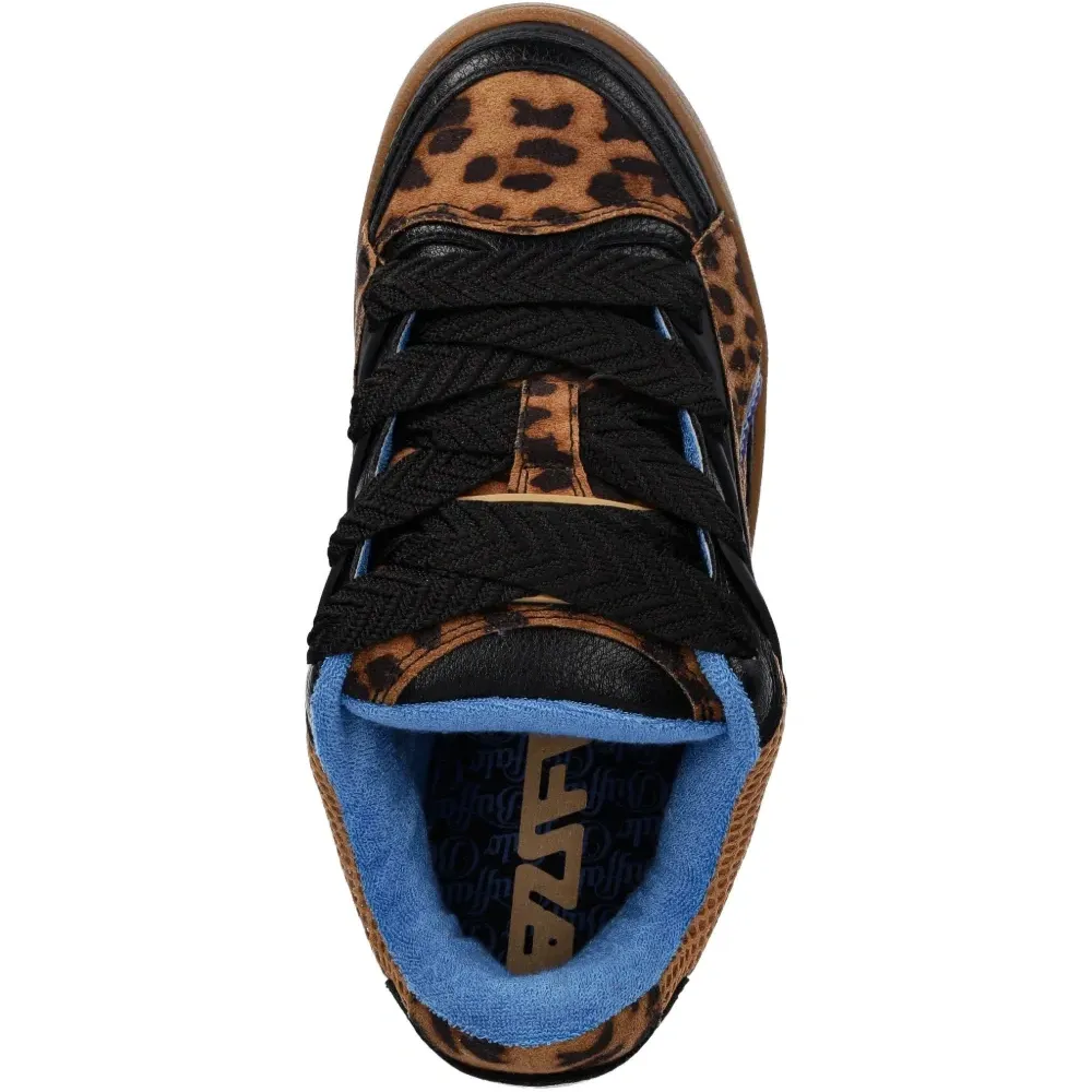 Кроссовки на шнуровке с леопардовым принтом