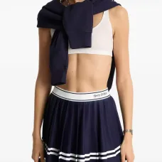 Плиссированная мини-юбка в полоску