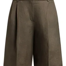 Льняные шорты с складками