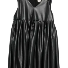 Платье из плиссированной кожи