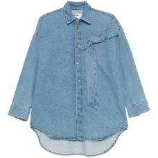 Джинсовая рубашка с бантом Джинсовая рубашка с бантом