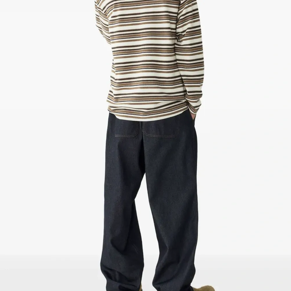 Брюки из джинсовой ткани со складками