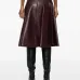 Плиссированная юбка миди из кожи