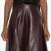 Плиссированная юбка миди из кожи