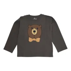 Футболка с длинными рукавами и бантом-медвежонком Футболка с длинными рукавами и бантом-медвежонком