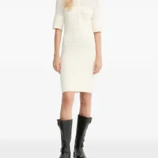 Мини-платье с воротником поло