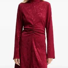 Мини-платье с декором в виде собранных роз