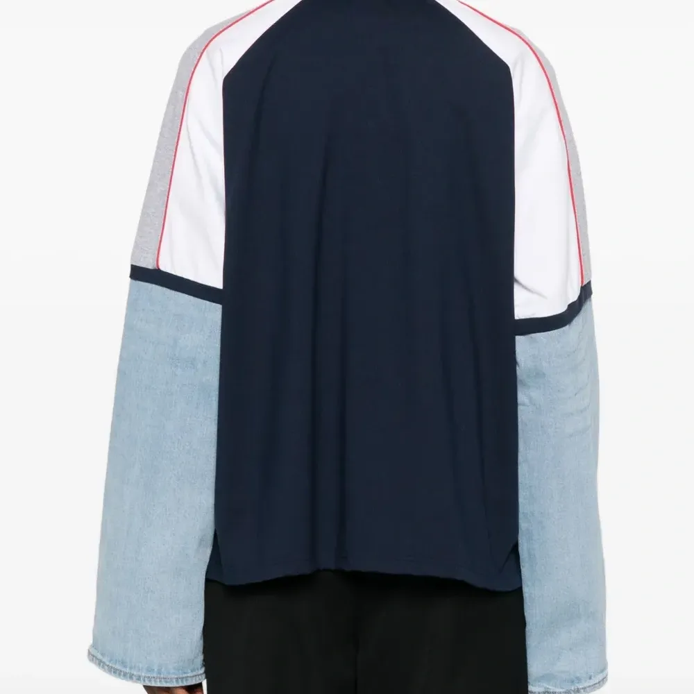 Рубашка поло Top со вставками из денима