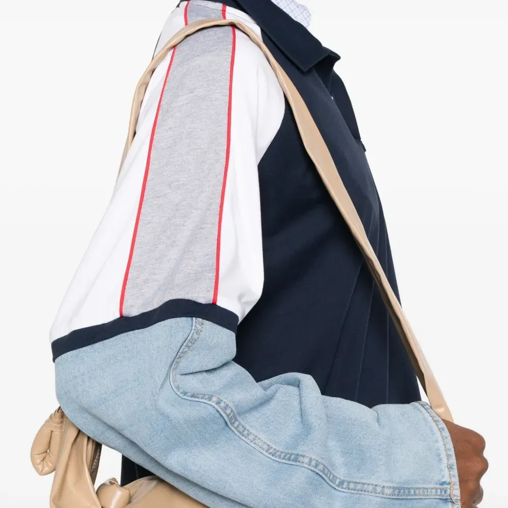 Рубашка поло Top со вставками из денима