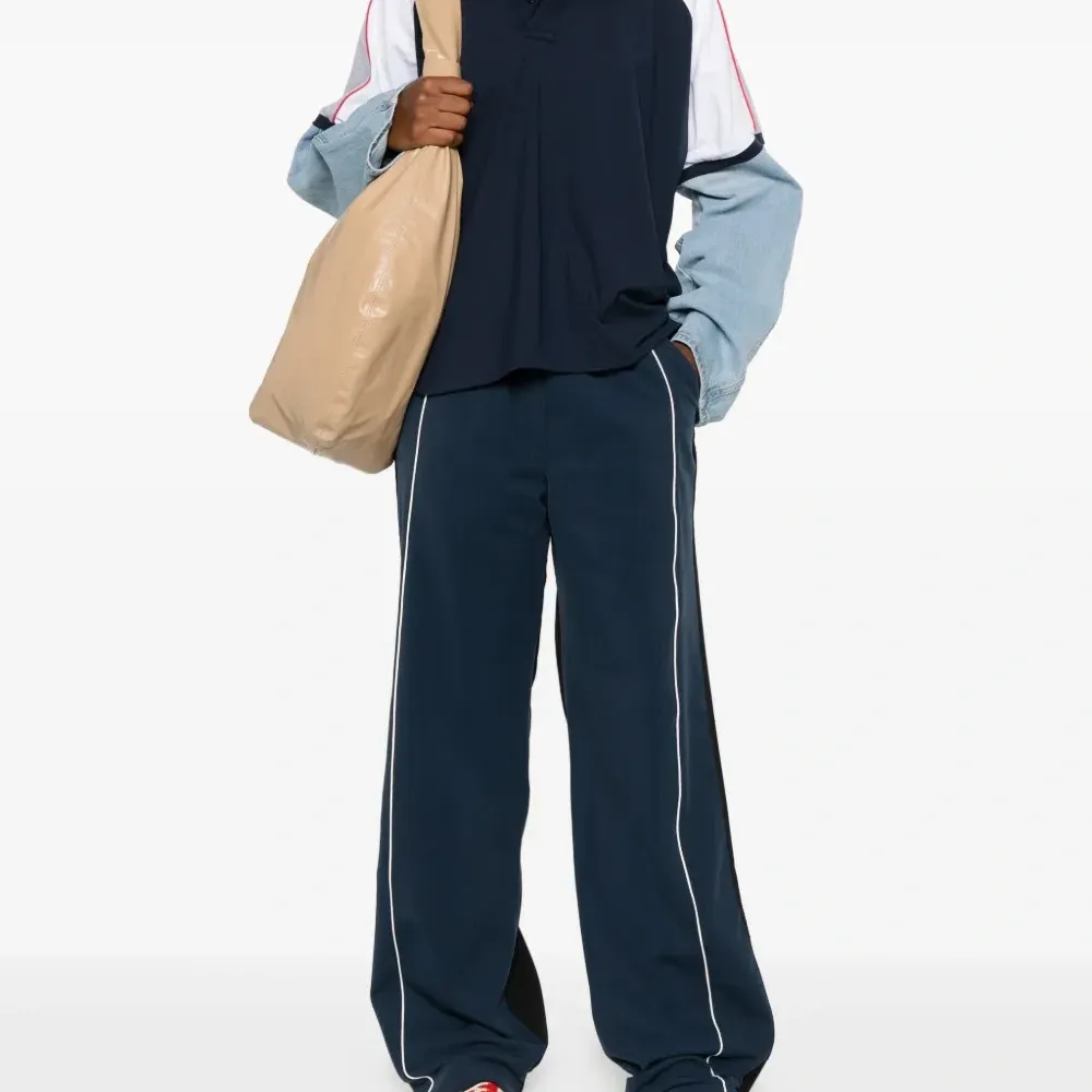 Рубашка поло Top со вставками из денима