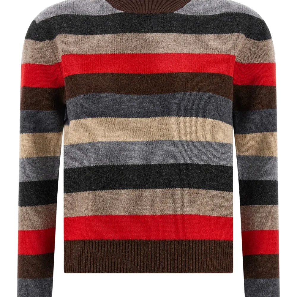Шерстяной пуловер в полоску