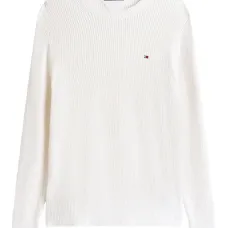 Свитер с круглым вырезом и манжетами в рубчик