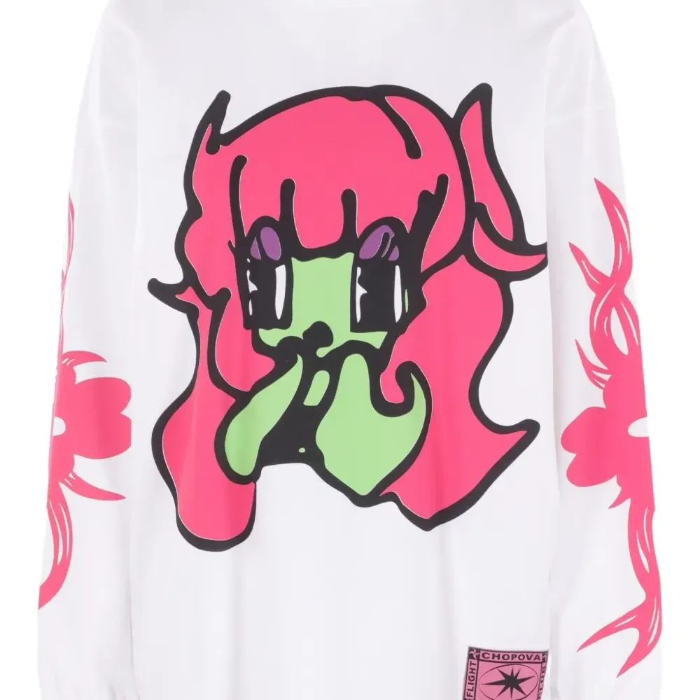 Футболка с длинными рукавами и принтом