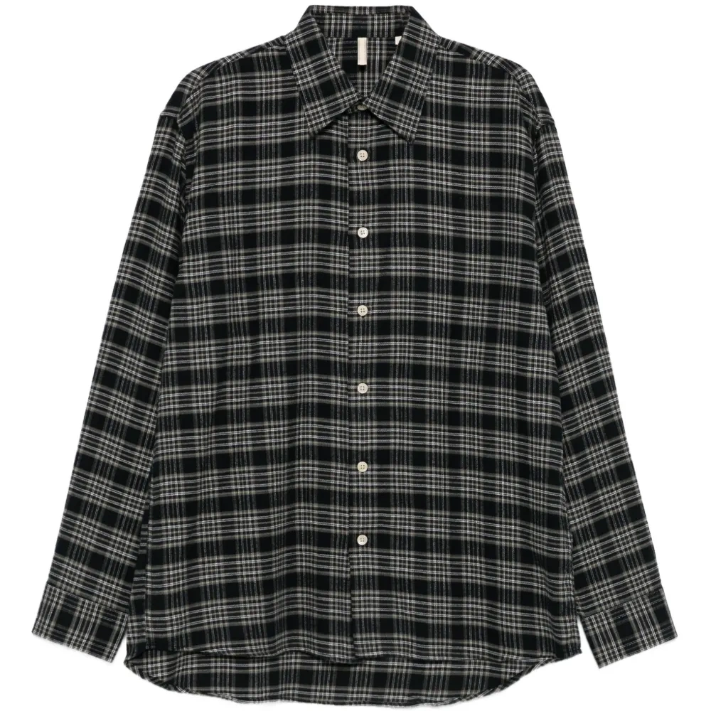 Рубашка в клетку с длинными рукавами