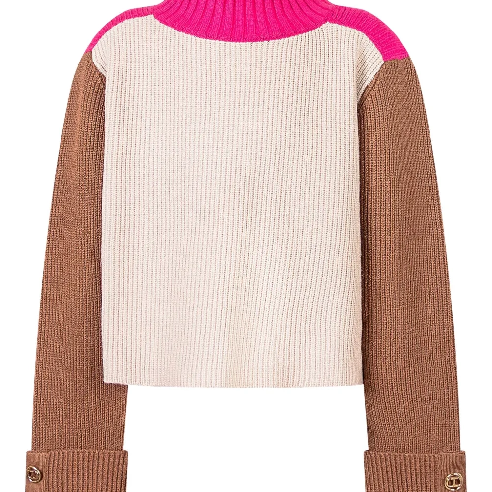 Свитер в стиле колор-блок с манжетами