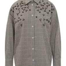 Рубашка в клетку с вышивкой