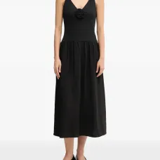 Платье миди с V-образным вырезом