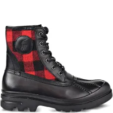 Ботинки с шнуровкой и вставками в клетку