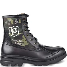 Ботинки на шнуровке с камуфляжными вставками