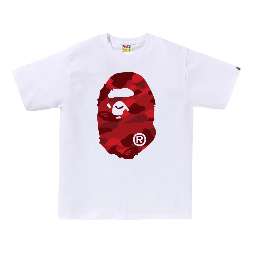 Футболка с камуфляжным принтом и головой обезьяны